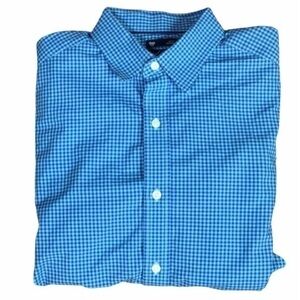 Gap blue gingham slim fit premium button shirt‎ M